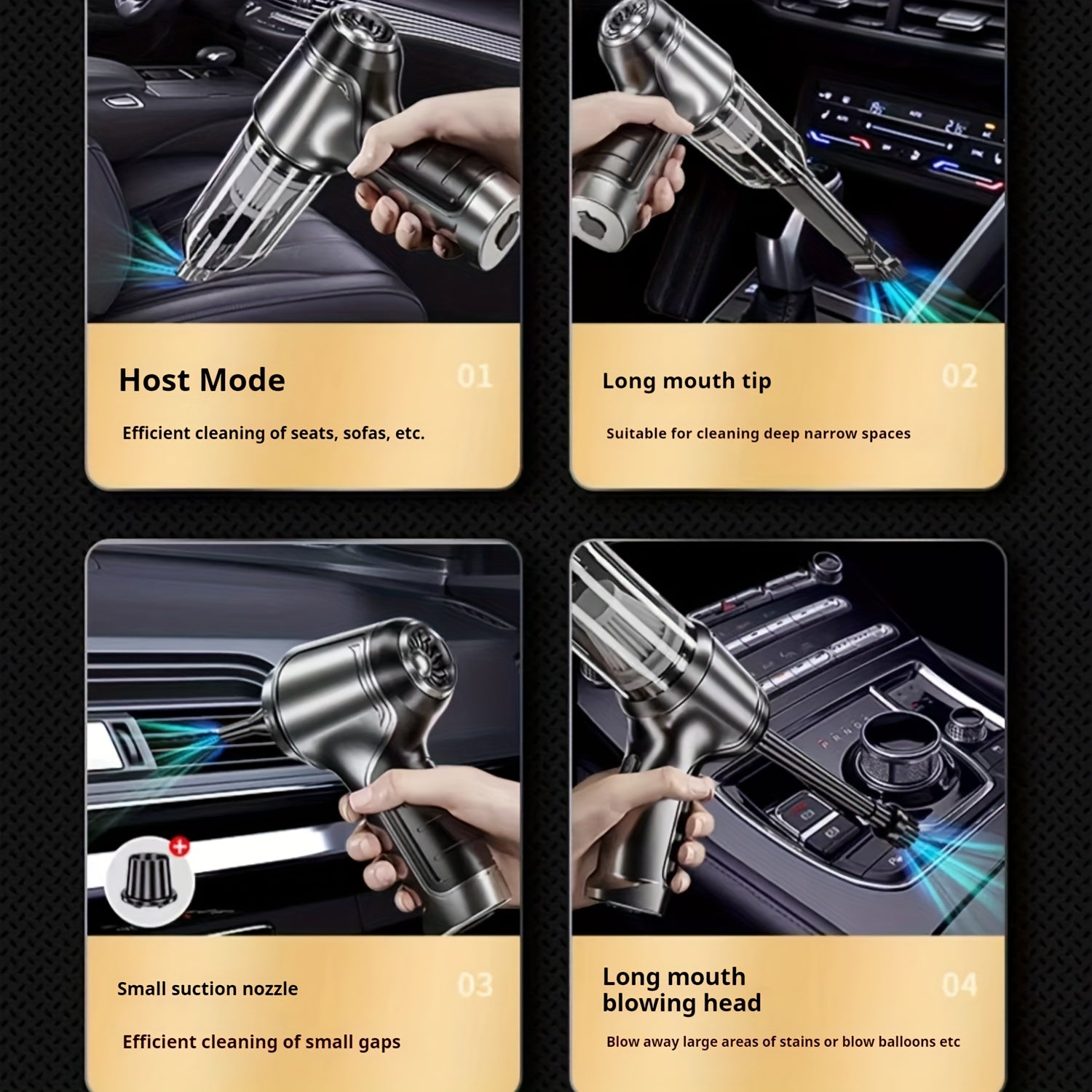 Car Vacuum Cleaner, Wireless High Suction Handheld Cleaning Machine, Household Appliance, Automotive Accessories, Robot Vacuum Cleaner