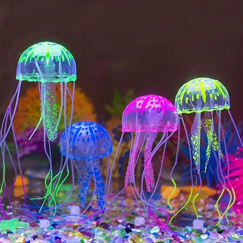 Glowing Silicone Fake Jellyfish Artificial Ornaments For Aquarium Fish Tanks Landscaping Decoration