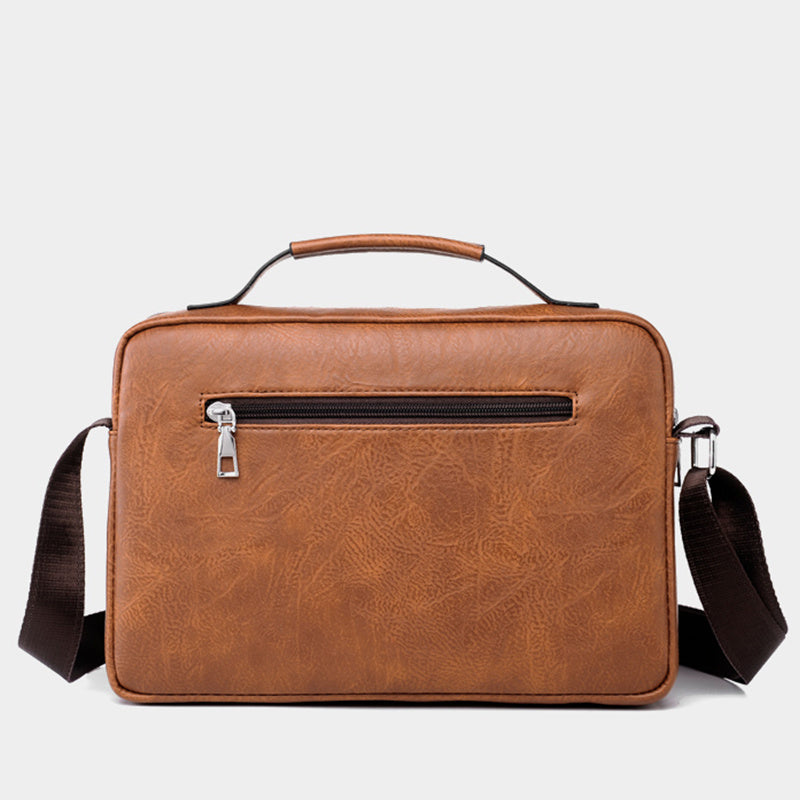 WEIXIER Men's Business Crossbody Bag with Adjustable Strap, Golden-Tone Hardware