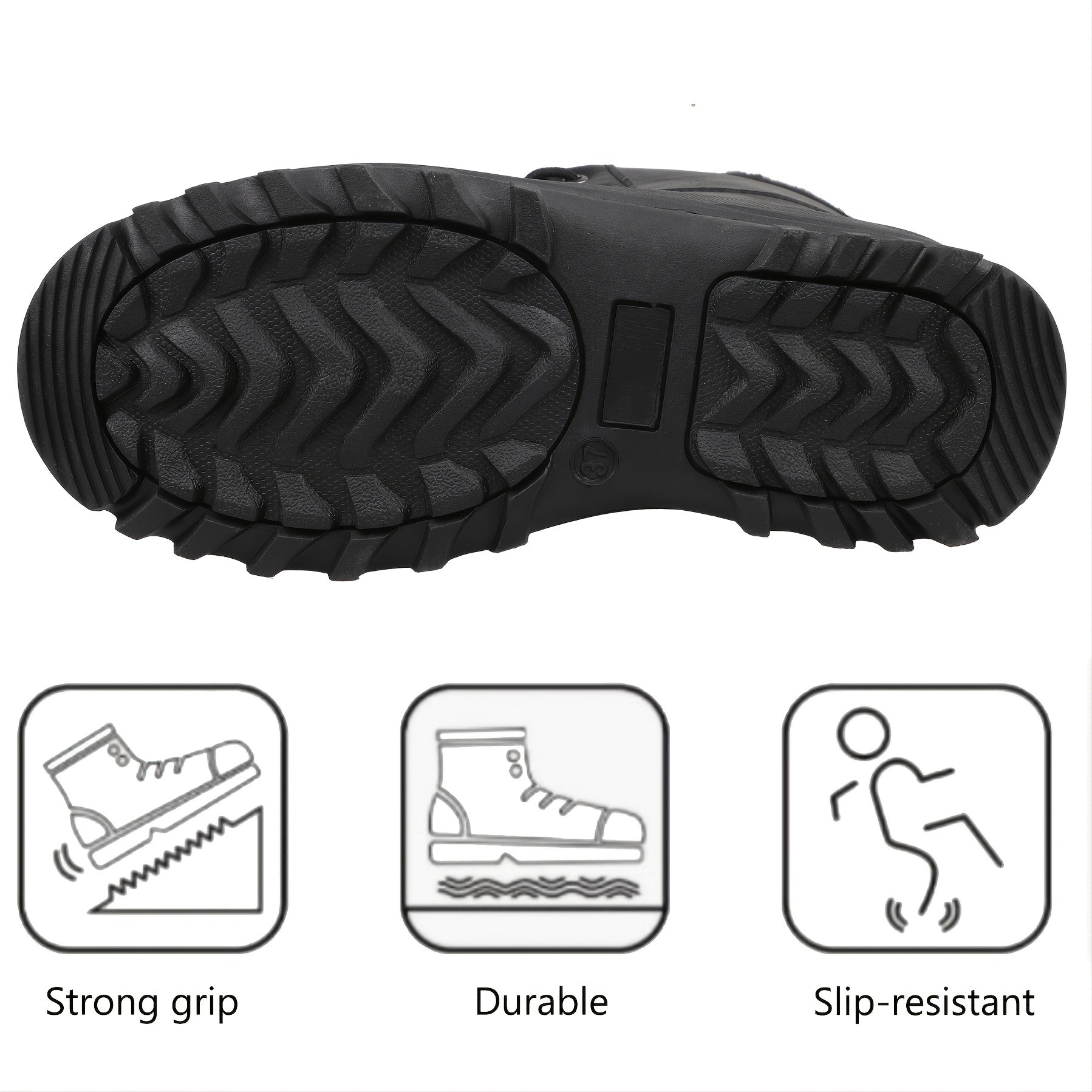 [Popular Choice] Riemot Men's High Quality Snow Boots - Durable, Non-Slip Traction Sole for Hiking,