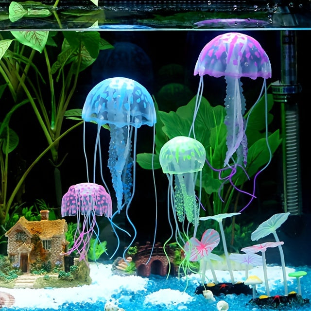 Glowing Silicone Fake Jellyfish Artificial Ornaments For Aquarium Fish Tanks Landscaping Decoration