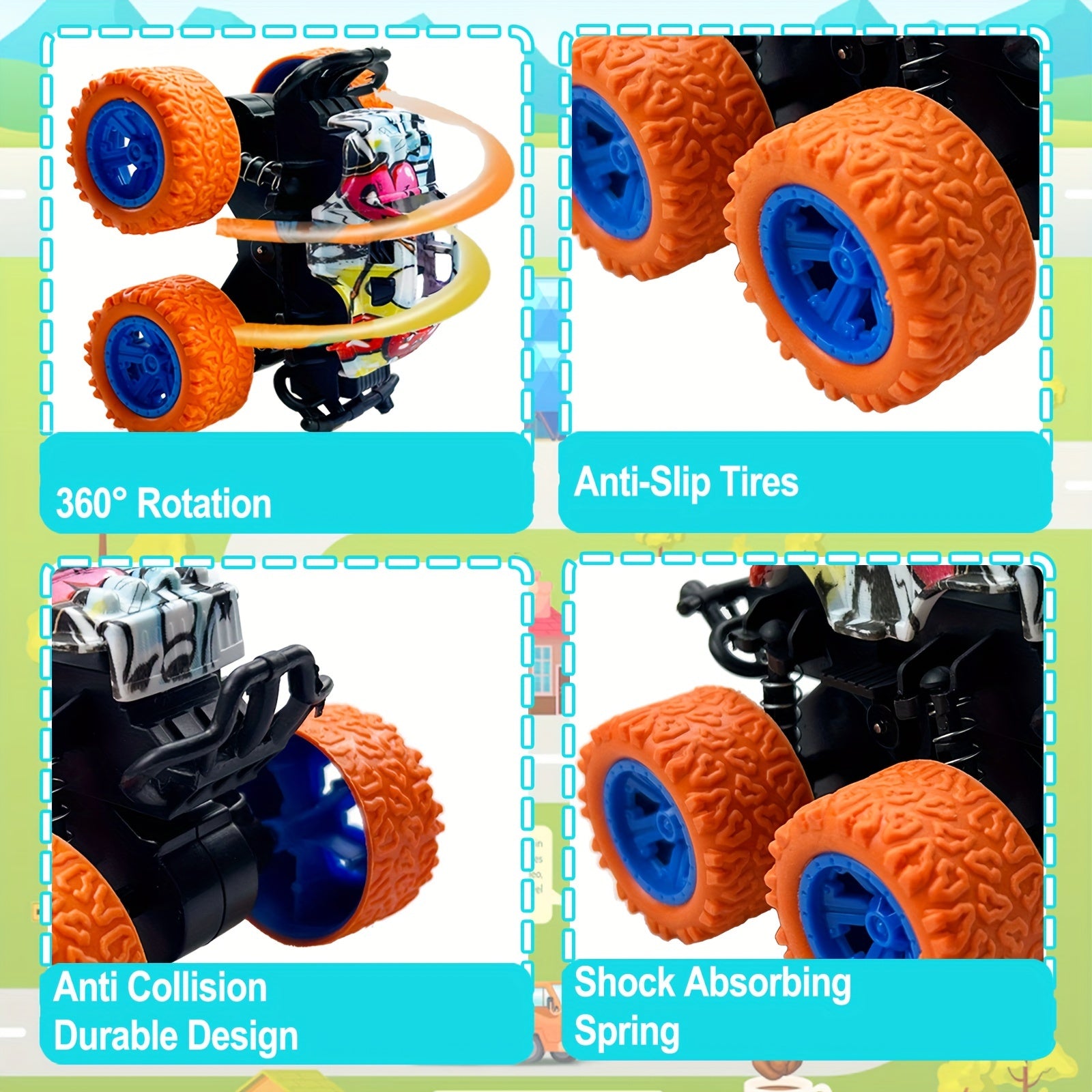 MEZHOBBY 12-Pack and 6-Pack Off-Road Monster Truck Toys, Assorted Colors, Children's Party Favors, Classroom Rewards, Durable Metal Construction, No Plating - Random Selection