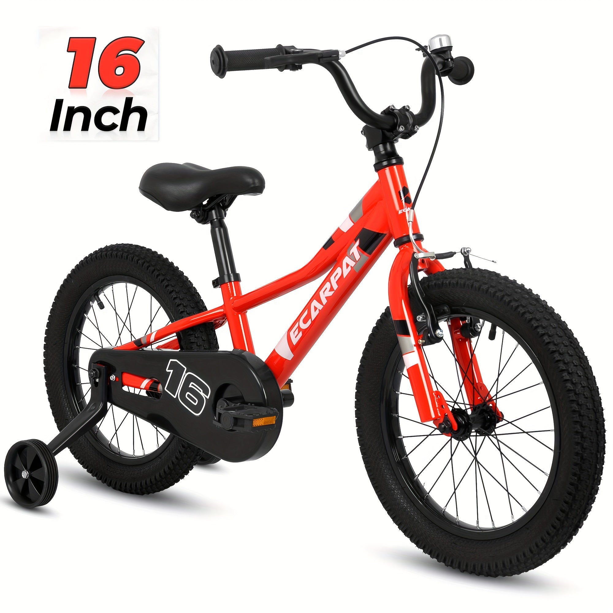 Ecarpat Kids' Bike 14/16 Inch Wheels, 1-Speed Boys Girls Child Bicycles For 3-5 Years, With Removable Training Wheels Baby Toys, Front V Brake, Rear Holding Brake
