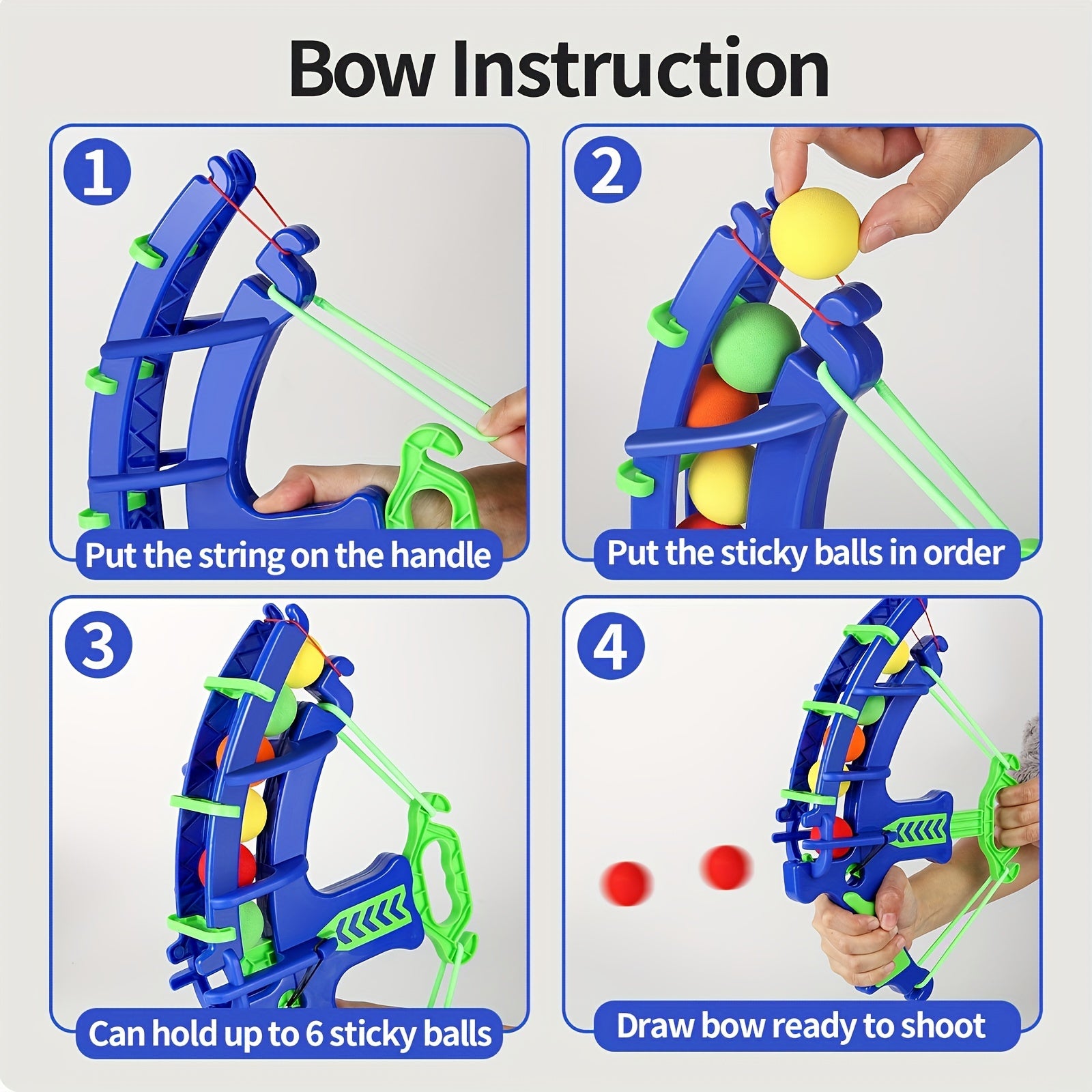 12pcs Blue & Green Interactive Bow and Arrow Game Set with Colorful Balls - Educational Soft Bullet Target Toy for Indoor/Outdoor Family Fun & Parent-Youngsters Bonding, Toys And Games