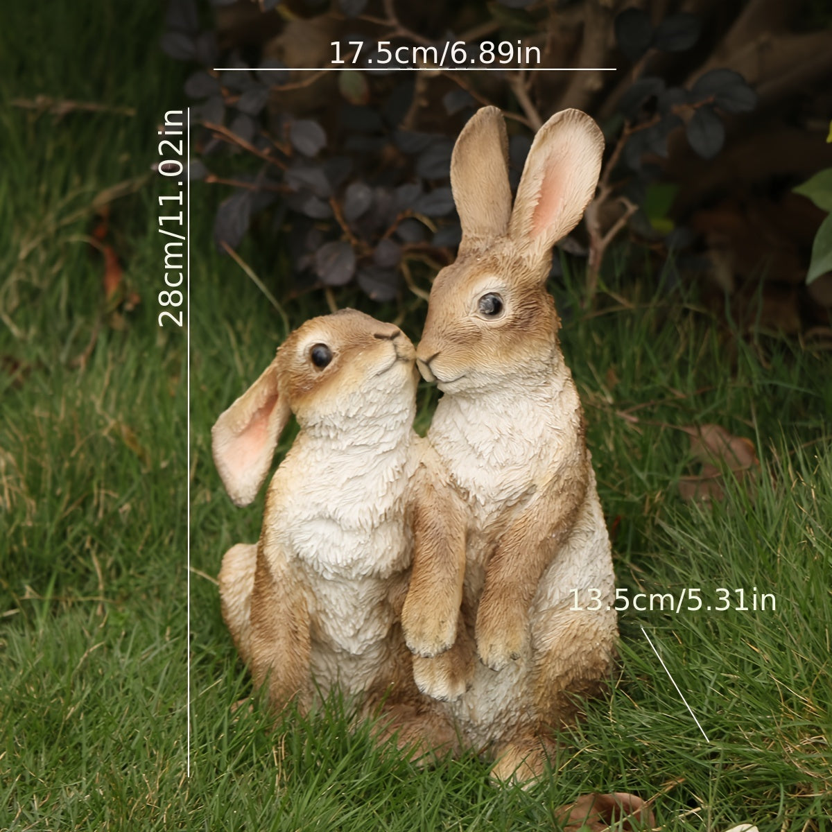 A Couple of Decorative Rabbit Figurines for Garden, Patio, Or Balcony Landscaping.