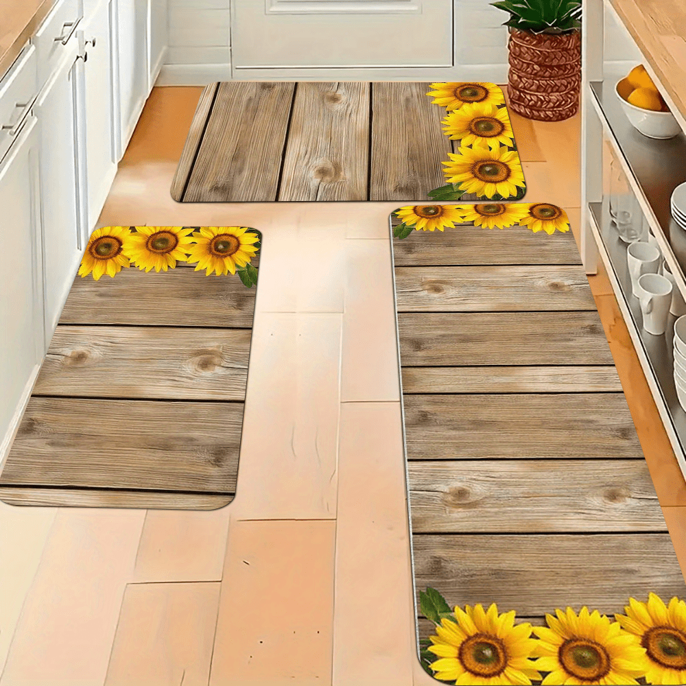 2/3pcs set of farmhouse kitchen rugs and mats, anti-slip washable, daily kitchen mat, kitchen mat decoration pet lover gift, non-slip, stain-resistant, machine washable, handmade fabric polyester floor mat, suitable for bedro