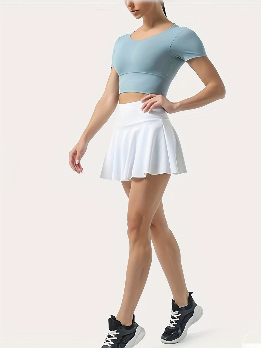 2023 Summer New Elegant Casual Women'S Pleated Tennis Skirt High-Waisted Sports Mini Skirt