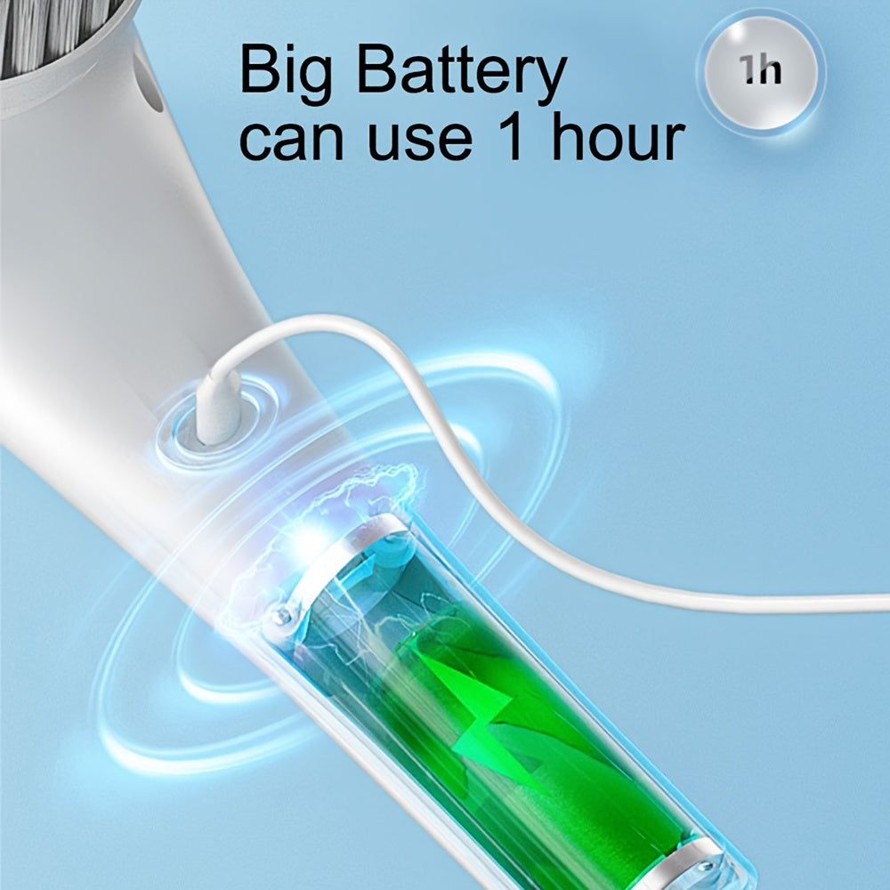 5-in-1 Cordless Electric Spin Scrubber – USB Rechargeable, Versatile Cleaning Brush Set for Home