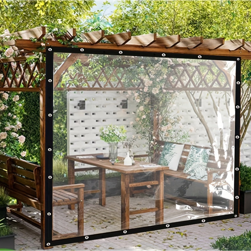 1pc Clear Waterproof Tarpaulin - Transparent Tarp Canopy Awnings for Winter Plants Cover and Greenhouse Film - Dustproof, Rainproof, UV Resistant, Heavy-Duty Garden Coverage with Long-Lasting Protection