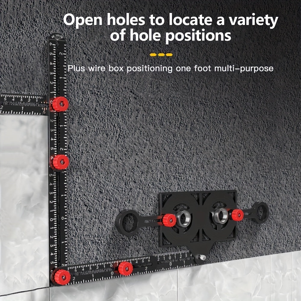 6-Fold Precision Aluminium Angle Measurer - Durable Template with Drilling Guide for DIY & Building Projects