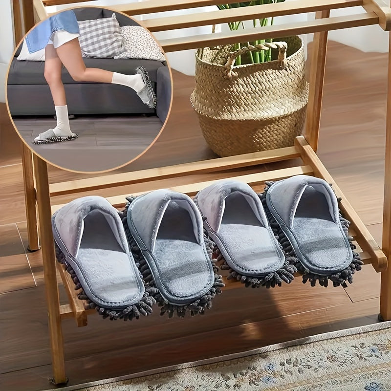 1 Pair of Detachable Floor Cleaning Slippers, Ultra-Soft and Quiet Floor Cleaning Slippers, One Size Fits All, Cleaning Supplies, Cleaning Tools, Bathroom Supplies, Reusable Cleaning Cloth