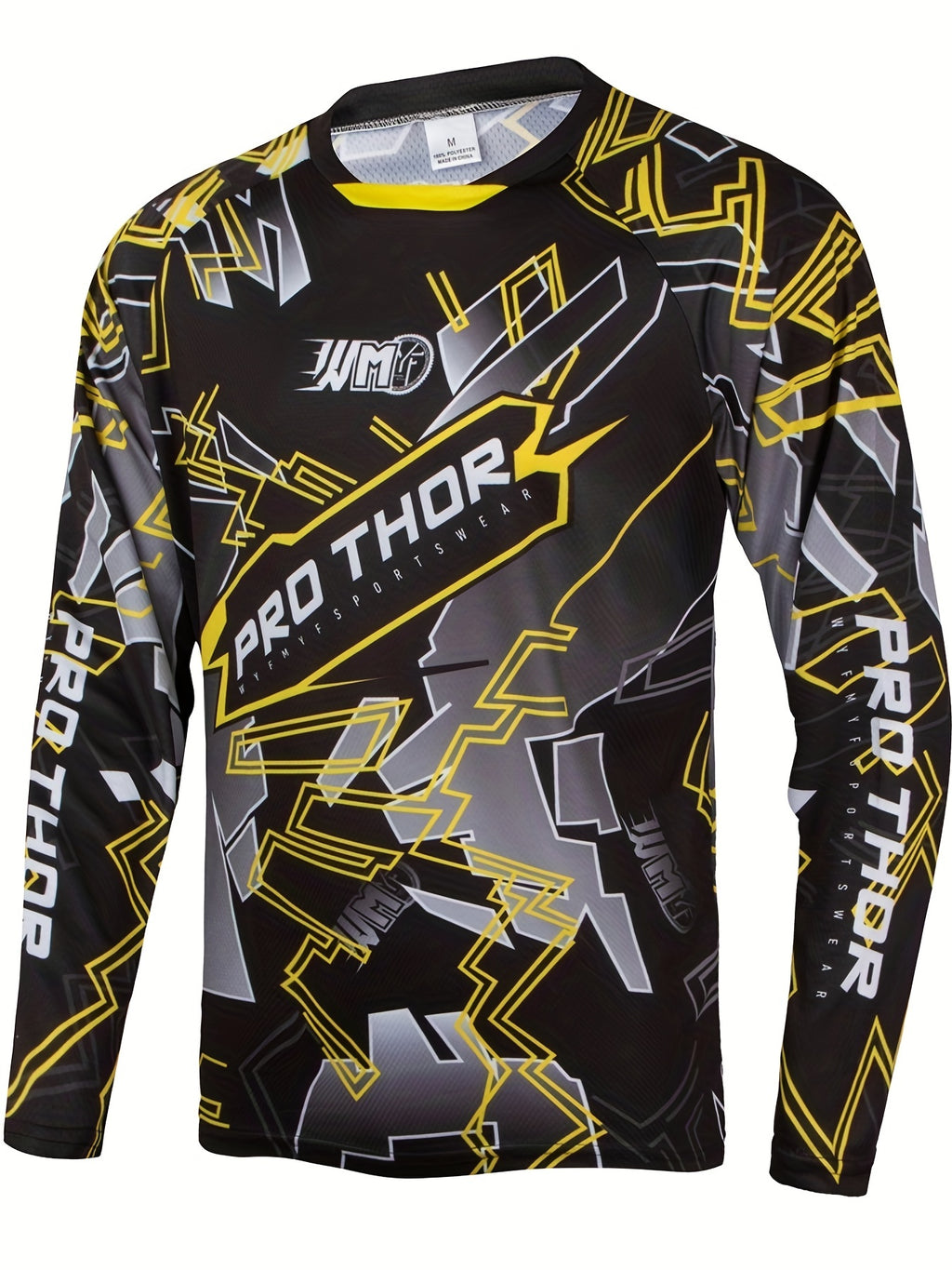 Pro Thor Geometry Cycling Jersey - Quick Dry, Breathable, Moisture Wicking, Long Sleeve MTB Shirt for Downhill Enduro Biking and Sports