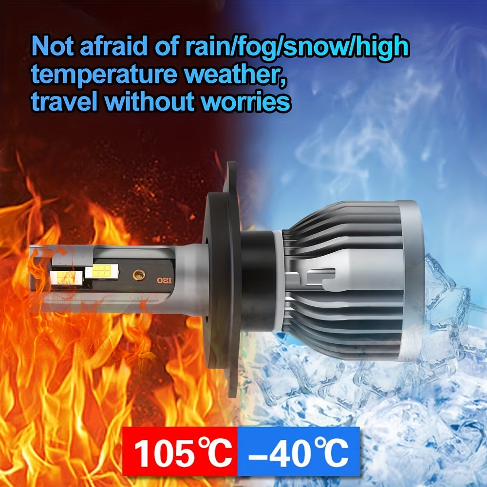2pcs ROADSUN LED Car Headlights, 35000LM, 6000K White Light, High & Low Beam, 500% Brighter