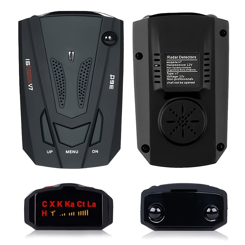 16-Band Advanced Automotive GPS Detector - 360 ° Anti-GPS Camera LiDAR Detector with Voice Alarm, Real-Time Threat Alert, and Enhanced Safety Features for Safe Driving