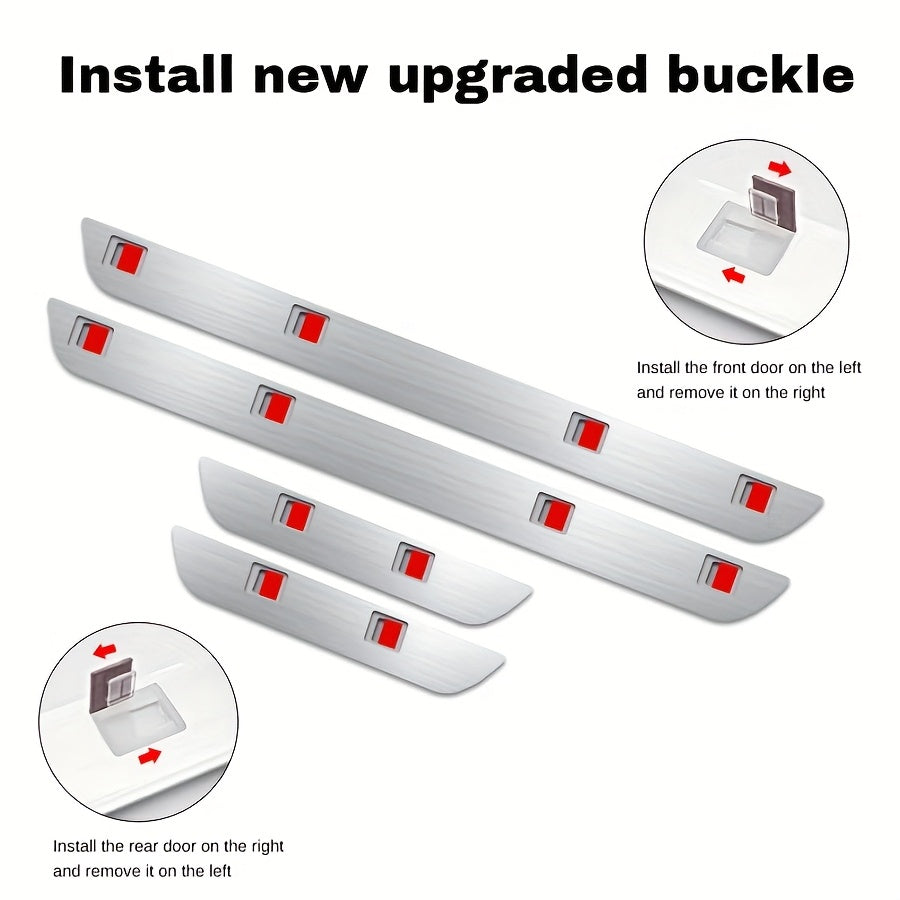 4pcs LED Door Sill Pro with 7 Lighting Colors, 28 Transformation Modes Auto-Sensing Wireless Bloom car LED Door Sill,