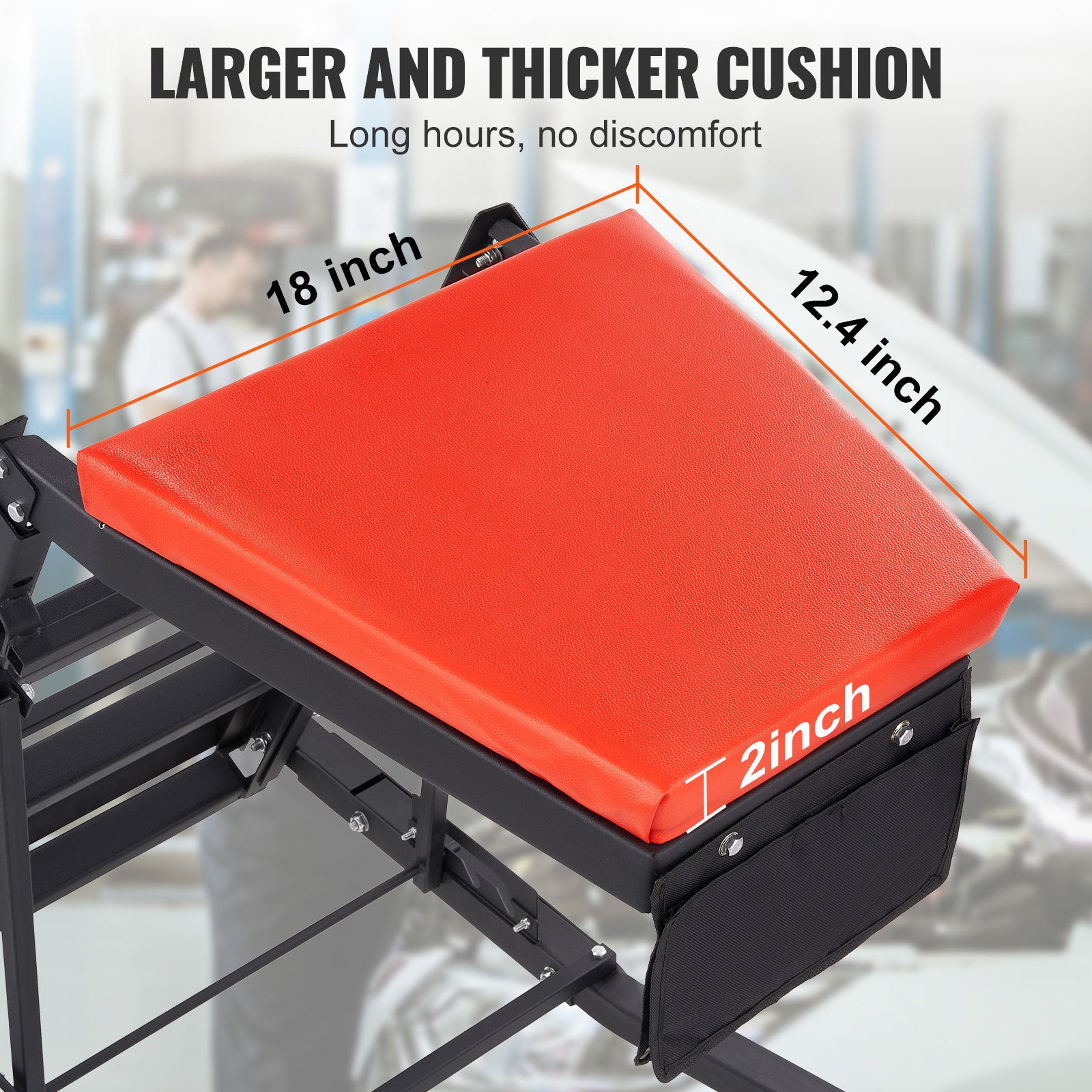 VEVOR Top Automotive Creeper, 48"-76" Adjustable Height Foldable Creeper, 400 LBS Capacity High Creeper, 4 Swivel Caster Wheels, Heavy Duty Work Creeper for Auto Repair and Maintenance