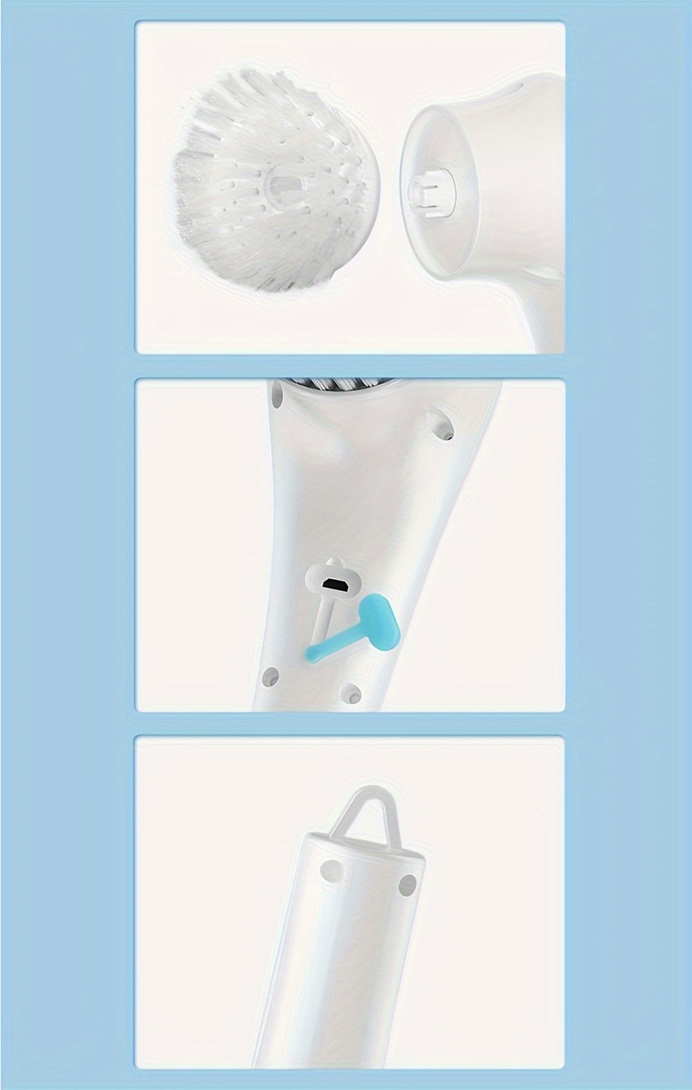 5-in-1 Cordless Electric Spin Scrubber – USB Rechargeable, Versatile Cleaning Brush Set for Home