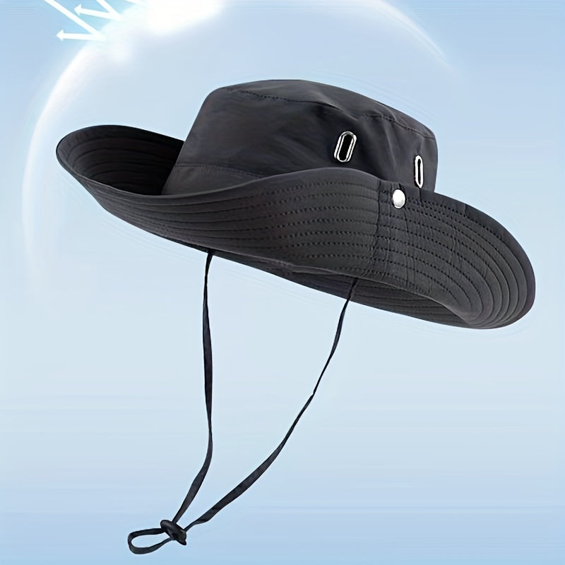 Wide Brim Fisherman Hat - djustable Unise Outdoor Sun Hat