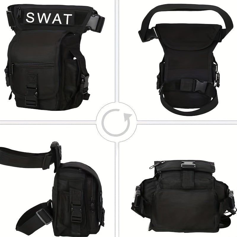 Trendy Versatile Waist & Thigh Bag: Nylon, Secure Zip, Ideal for Travel, Sports, & Motorcycle Riding - Compact & Durable