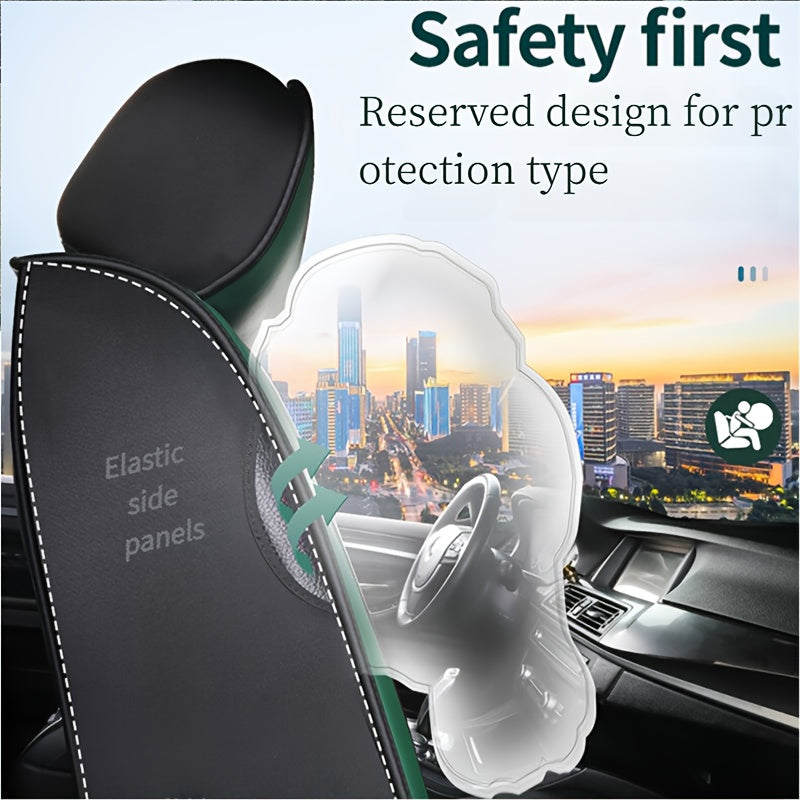 Universal PU Leather Car Seat Set, 5 Seat Full Set Car Seat Cover,