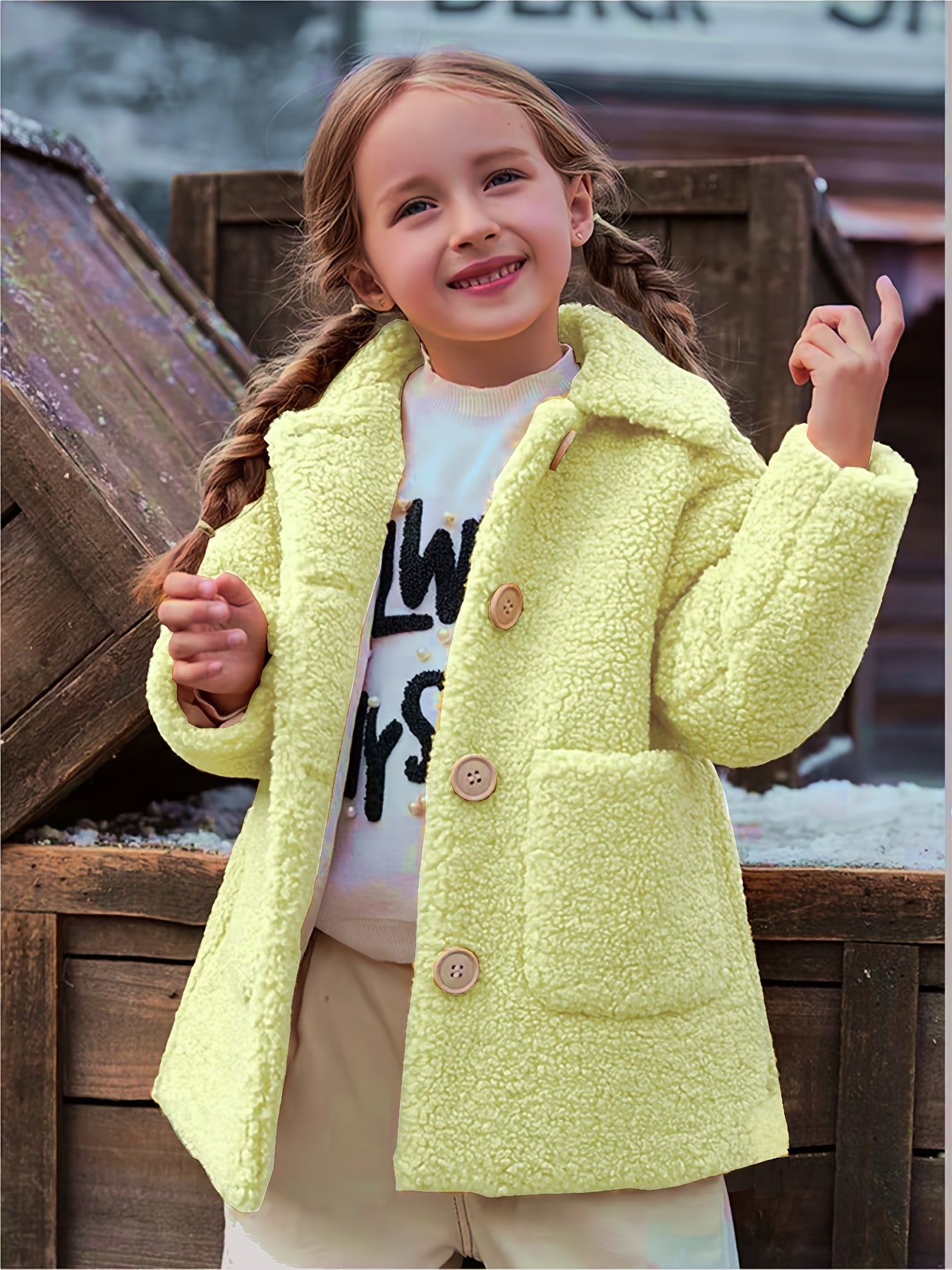 JOMAKE Girls' Winter Coat - Pastel Pink & Ombre Jacket with Button Front Closure,