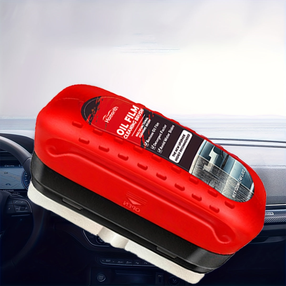 1/2 Pieces Automotive Oil Film Cleaning Brush, Glass Cleaning Board Glass Coating, Improves Clarity And Visibility, Oil Film Removal Brush Tool For Car Glass, Windshield, Mirror, Windows (1/2 Brush)