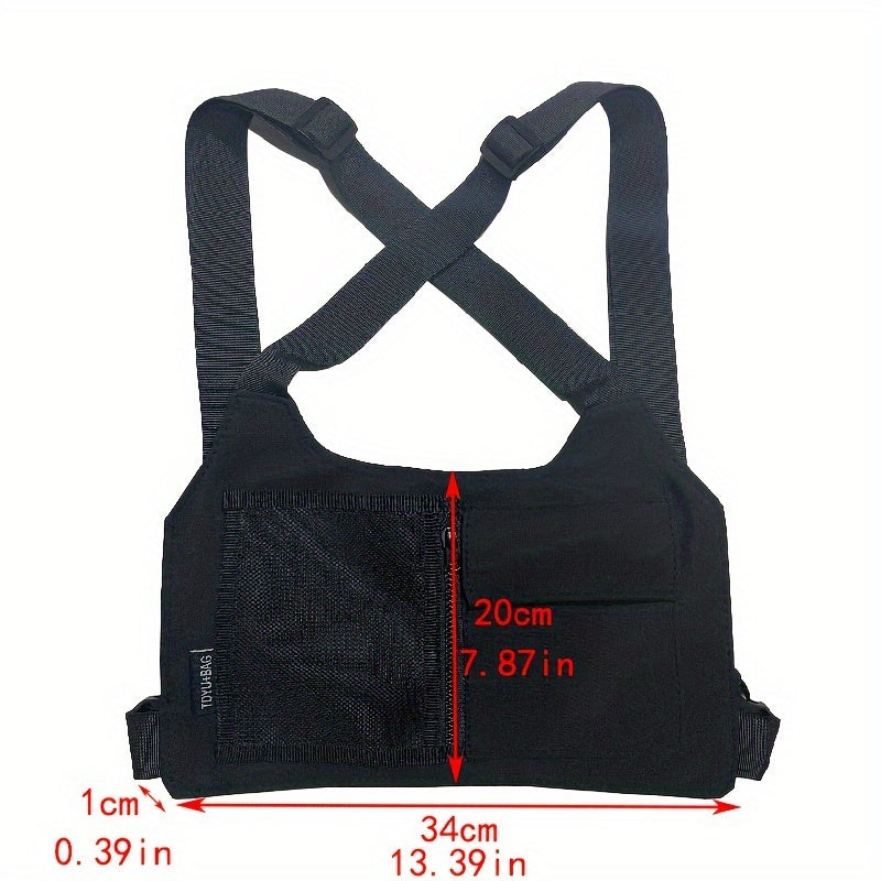 Multi-Functional Tactical Chest Bag, Adjustable Cross Strap Sports Chest Bag, Unisex Streetwear Belt Bag