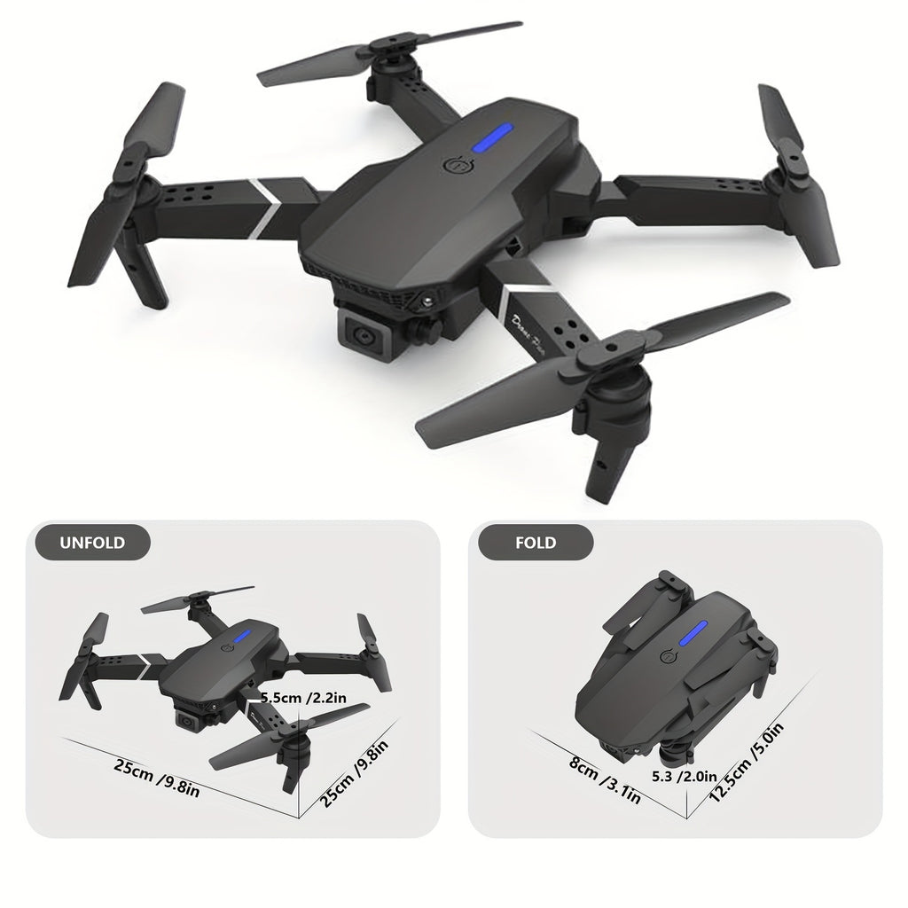 E88 Drone With Dual Batteries Equipped With Dual Cameras, Mobile Application Control, Indoor Flying Toys, Halloween/Christmas/New Year Gifts