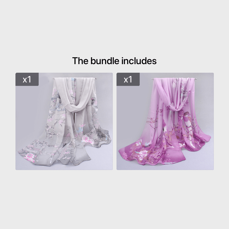 Elegant Thin Chiffon Scarf |, Animal Print, Breathable, Windproof, Decorative, Suitable for Weekend Casual, Machine Washable