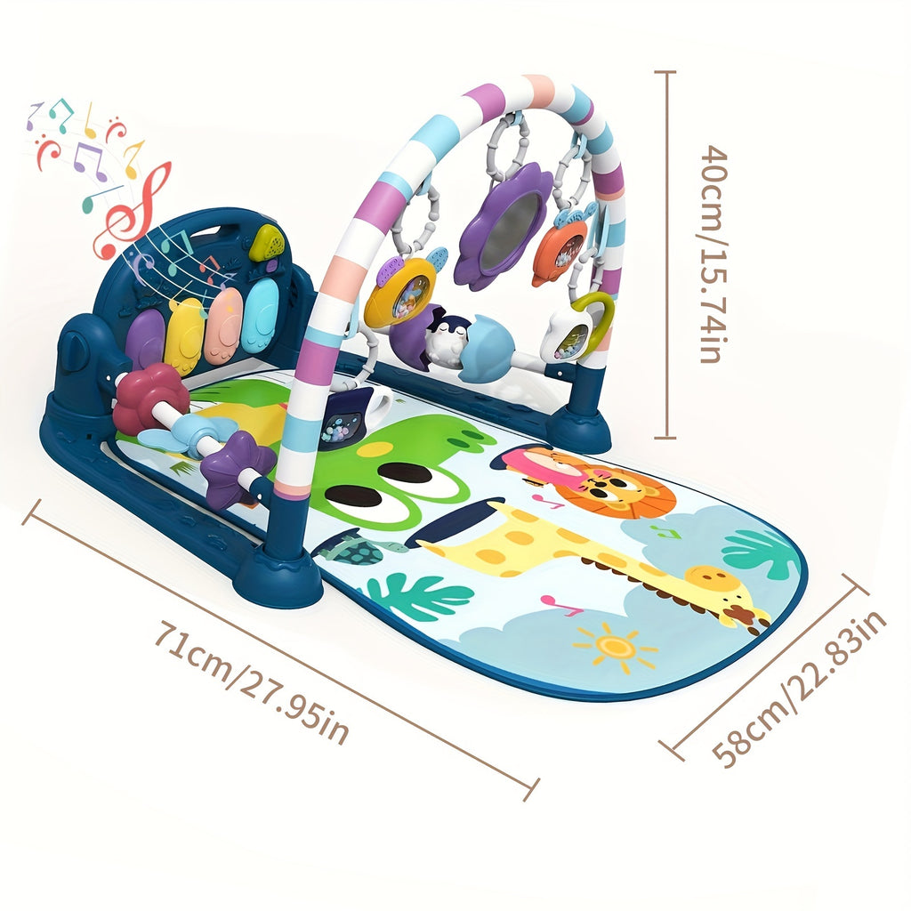 Play Game Mat, Funny Play Piano Tummy Time Activity Mat With 5 Toys & 4 Wrist Baby Rattle Socks, Boy & Girl Gifts