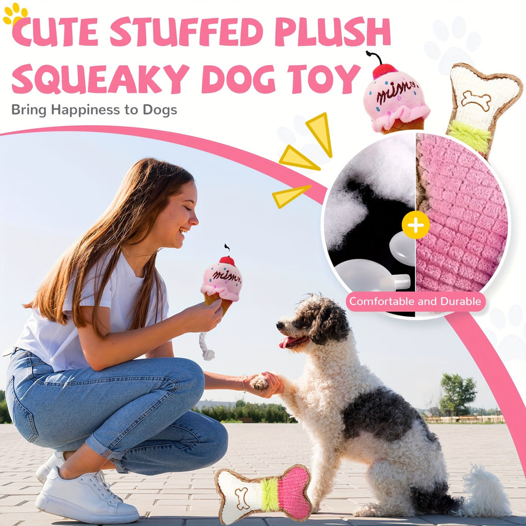 6pcs Puppy Teething Toys for Small Dogs - Cute Soft Rubber Chew Set with Rope, Interactive Bone Toys for Dental Health & Play