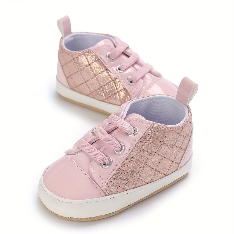 Baby Girls Lightweight Sports Shoes With Bowknot, Comfortable Non Slip Crib Shoes For Toddler Newborn Infant, Spring