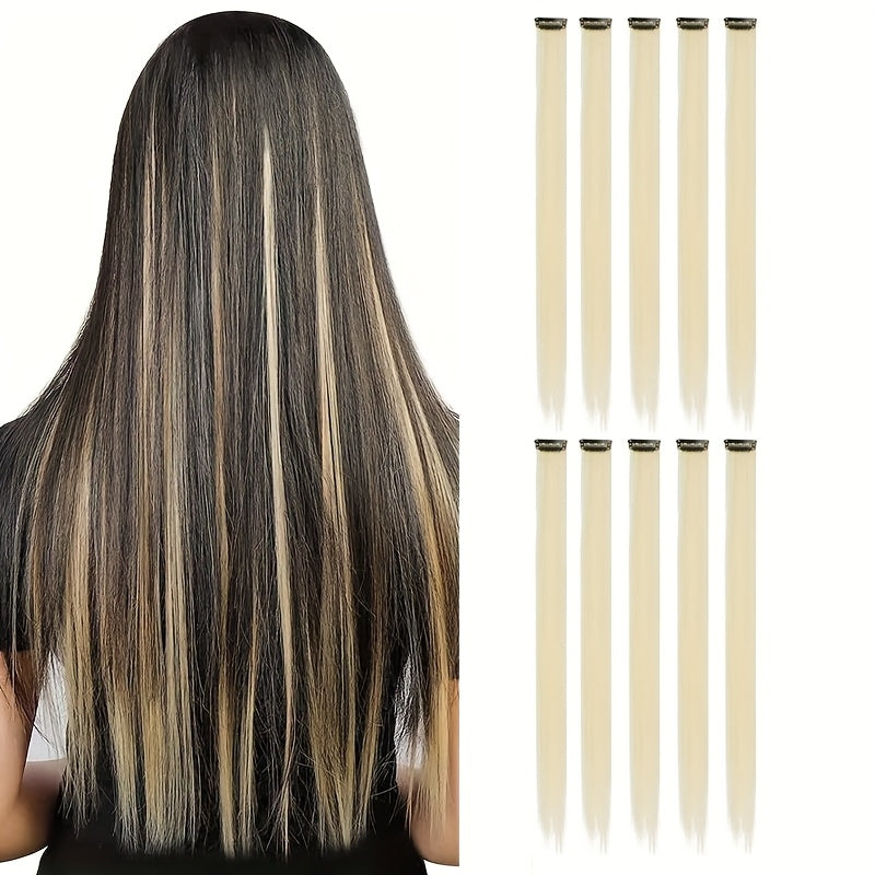 10 Pack HUAQIN Clip-In Hair Extensions for - 18 Inch