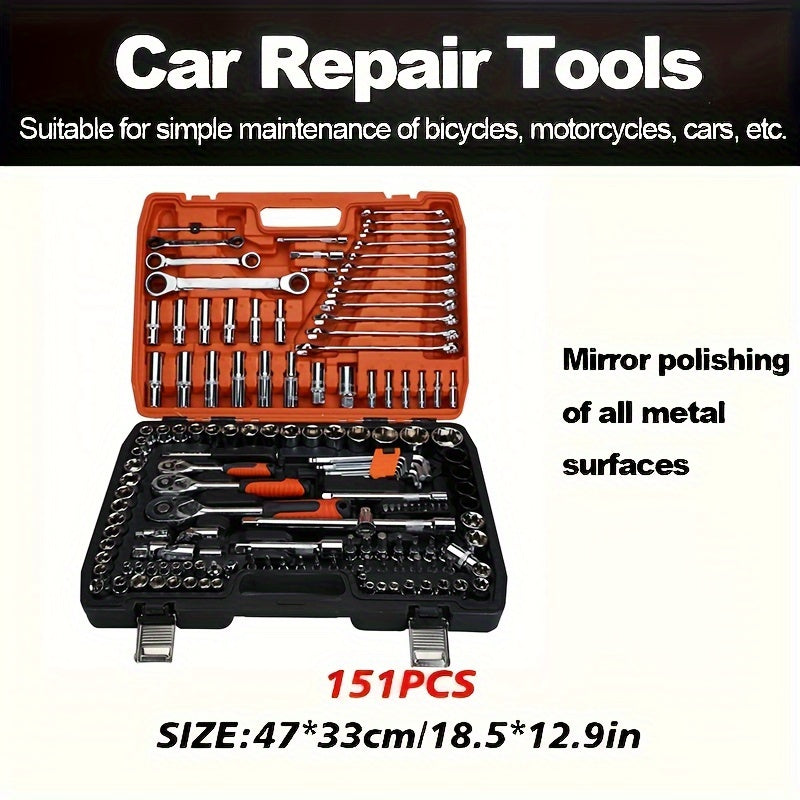 [HOT SALE]1 Set Of 53/151 Pieces, Professional Auto Repair Tool Kit