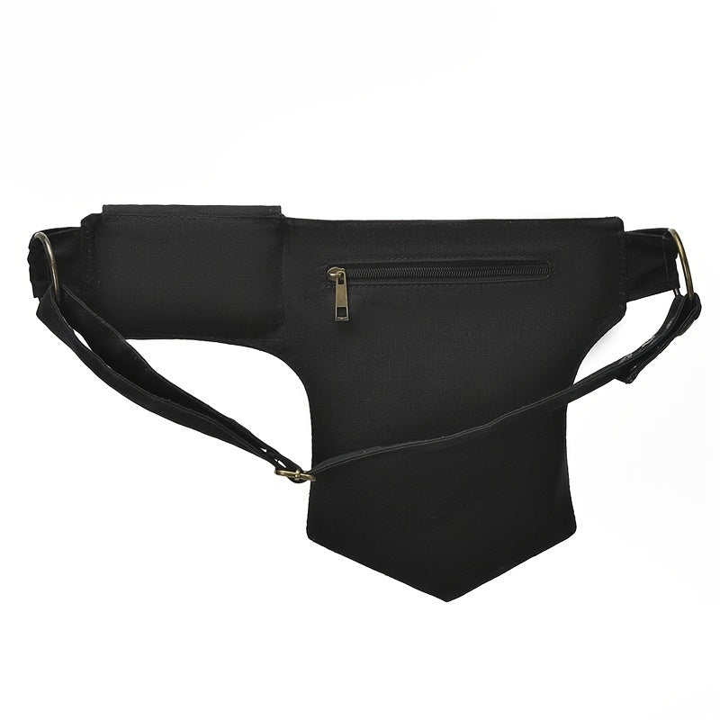 Gothic Thigh Drop Leg Bag, Studded Decor Fabric Waist Bag, Lightweight Outdoor Travel Phone Purse Bum Bag Fanny Pack