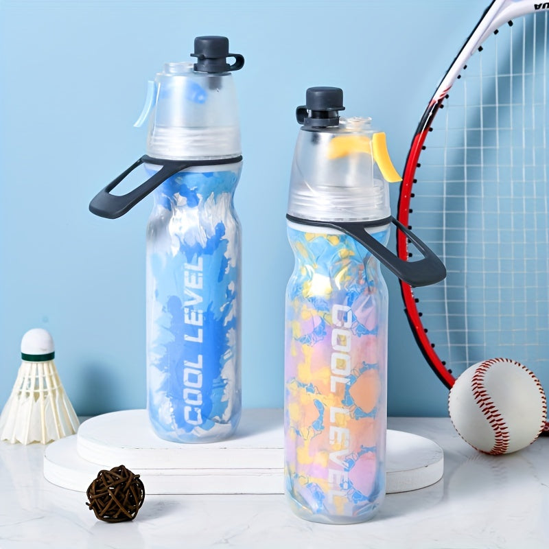 Creative Double-layer Sports Spray Water Bottle, Dual-purpose Plastic Squeeze Spray Bottle For Summer Outdoor Sports