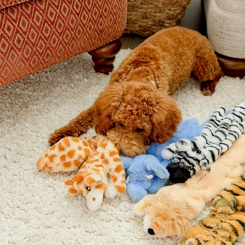 5 Pack Large Dog Squeaky Toys - Soft Plush Crinkle Toys with No Stuffing,
