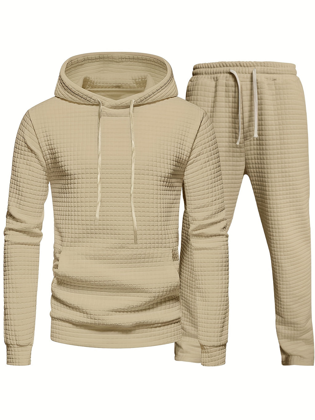 Two-Piece Waffle Jogging Training Sweatsuit Set