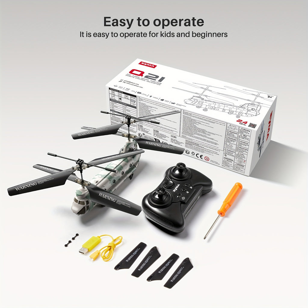SYMA RC Helicopter Toy, Remote Control Helicopter Q21 Aircraft With Altitude Hold, One Key Take Off/Landing, 3.5 Channel, Gyro Stabilizer, RC Airplane Toys For Kid Boy Girl Beginner Playing Indoor