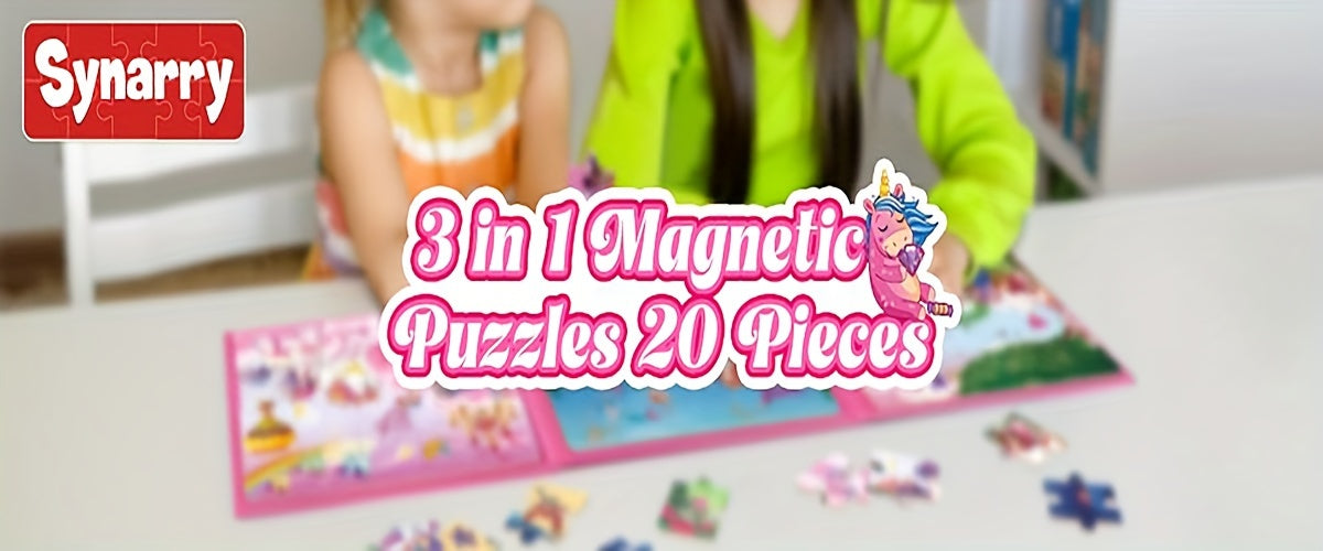 SYNARRY Unicorn Mermaid Princess magnetic puzzle,