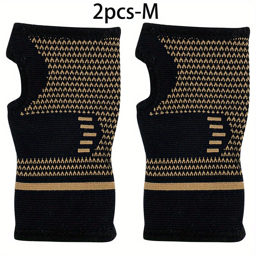 ROORUNS Sports Palm Sleeve - Elastic Knit Wrist Support, Nylon, Hand Wash Only, Pull-On Closure, Size Up Available