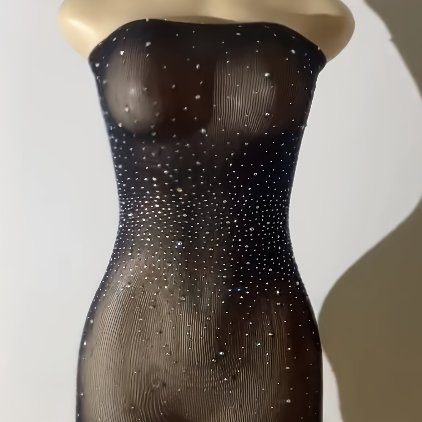 Shiny Rhinestone Bodycon Design Dress, Without Lingerie & Underpants, Women's Sexy Clothing