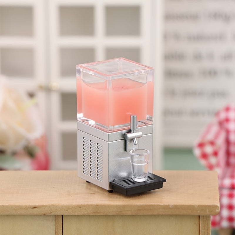 Baotree Miniature Dollhouse Juice Machine Set - 1:12 Scale Fruit Beverage Model Toys For Collectors, Ages 14+