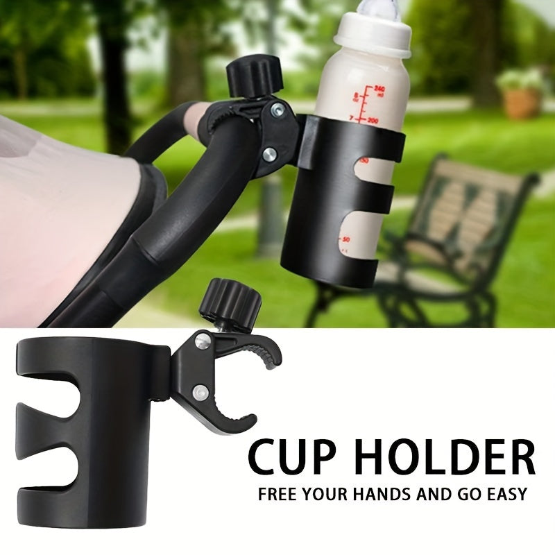 1pc Rotatable Black Bottle & Cup Holder - Durable PP Material, Secure Clamp Design for Bicycles & Carts, Ideal for Outdoor Sports Hydration