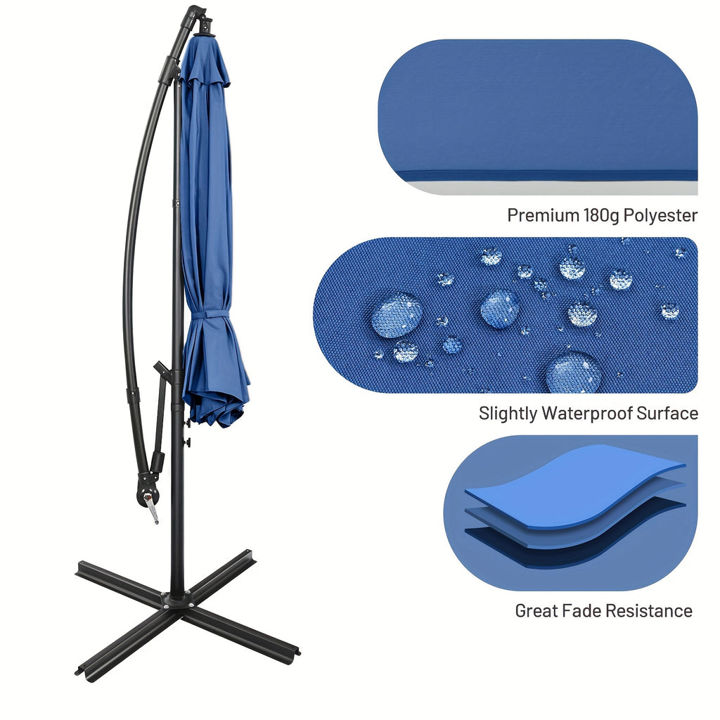COSTWAY 10 FT Patio Umbrella 8 Ribs Umbrella With Cross Base Stand - Outdoor Patio Garden Shade - For Backyard, Poolside, Beach - Suitable for Families & Entertainers - Perfect Gift for Housewarming