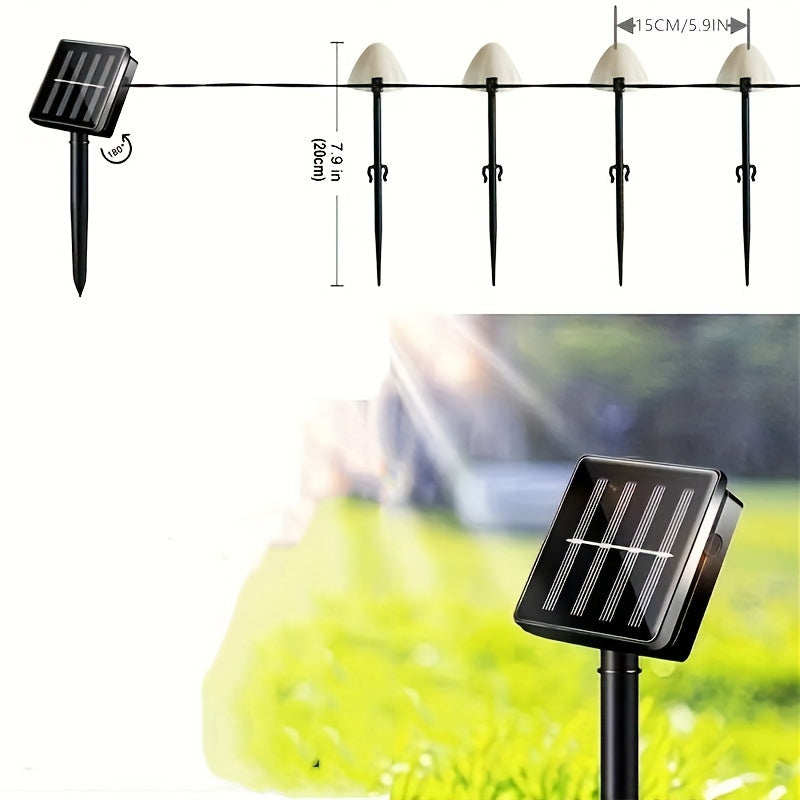 Solar Powered 1 Set of 10 Lights, Easy to Install, Durable Solar Fairy Lights with Remote Control for Garden Yard Porch Wedding Party Decor