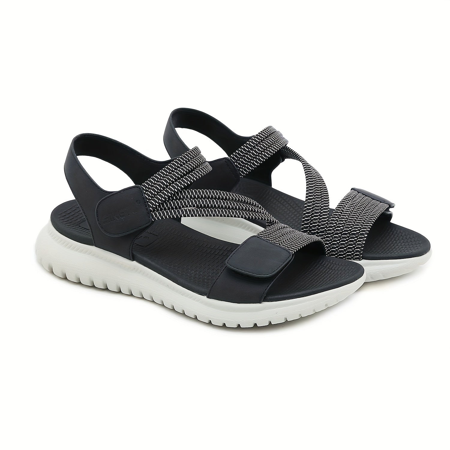 Breezy Chic Women's Flat Sports Sandals: Casual Perfect Open-Toe, Secure Ankle Strap, Versatile Solid Color