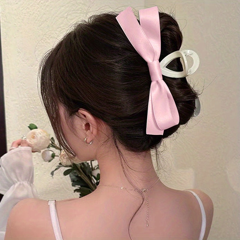 1pc Large Black Bow Hair Claw Clip for Women & s - Elegant Minimalist Hair Accessories with Secure Hold for Ponytails, Buns, Braids -