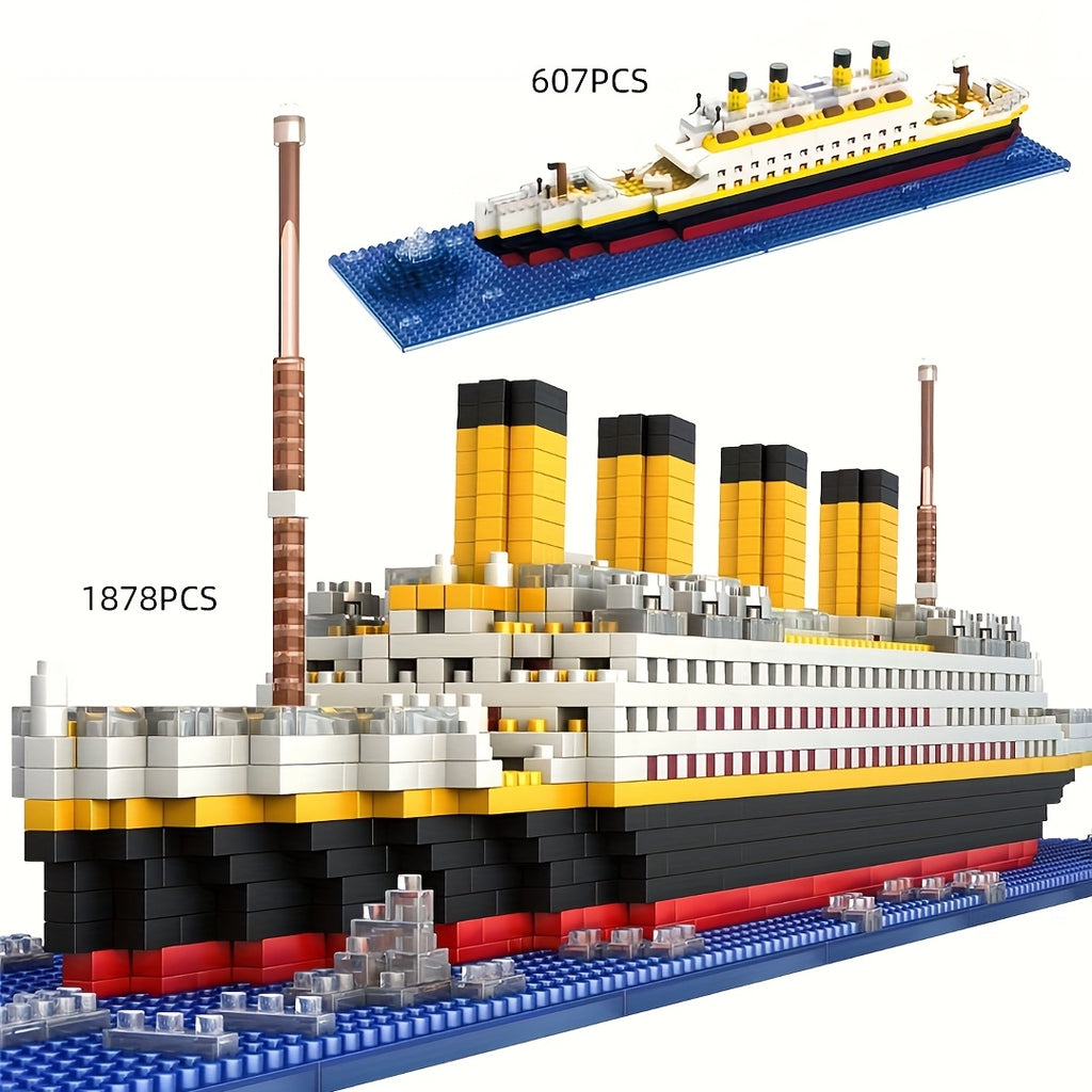 Titanic Creative Luxury Iceberg Cruise Ship Boat Wreck Set City DIY Model Building Blocks Bricks Toys Halloween Christmas Gift