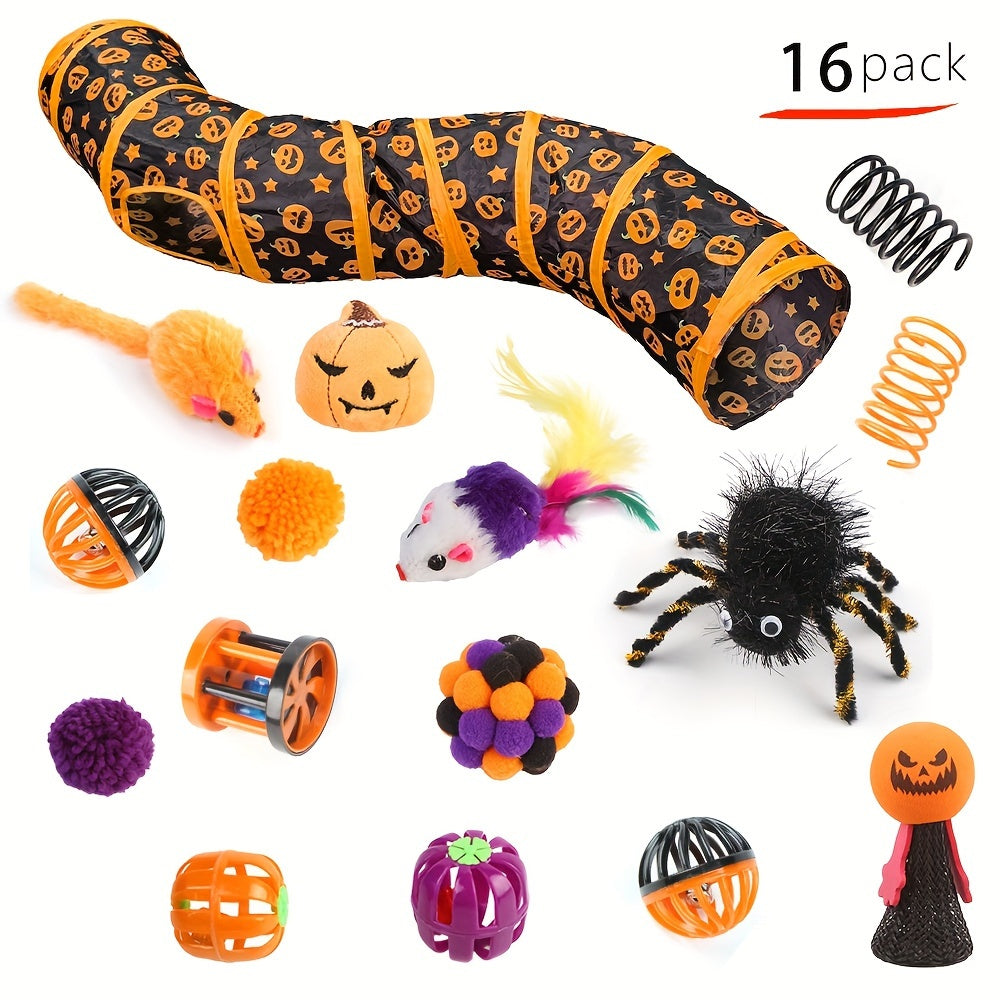 11/13/14/16/17/22Pack Cat Toy Channel Combination Set, Foldable S-Shaped Cat Tunnel